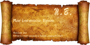 Marienescu Bese névjegykártya